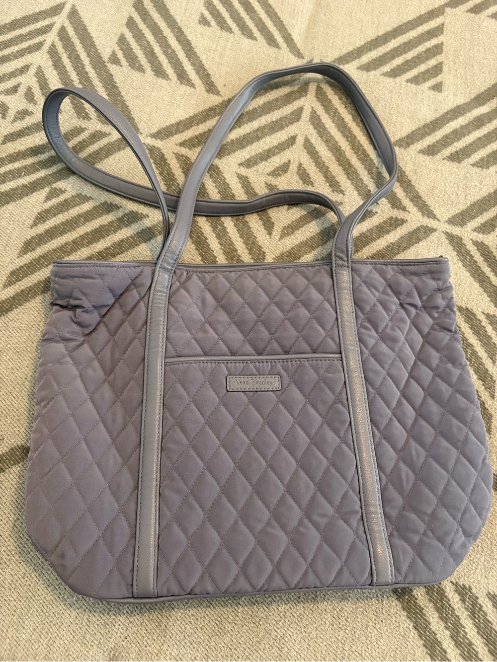 Vera Bradley Quilted Tote in Light Gray